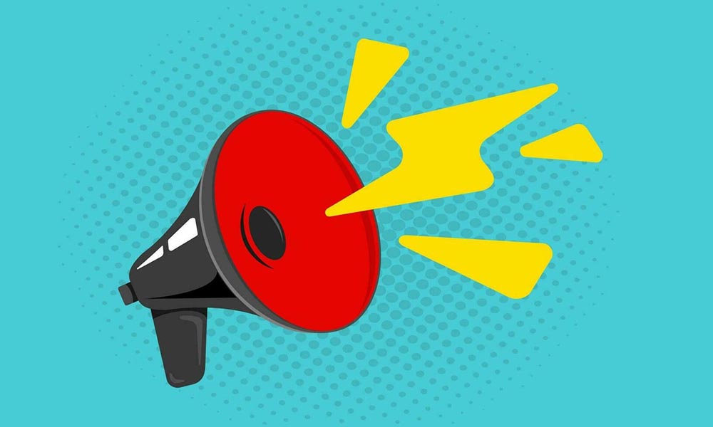 icon-of-vintage-black-megaphone-on-bright-background-vector